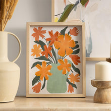 Load image into Gallery viewer, Orange Canvas Floral Wall Art - 2 Sizes