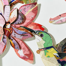 Load image into Gallery viewer, Hummingbird Paper Collage Wall Art - 2 Styles Pick up Only