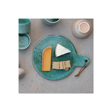 Load image into Gallery viewer, Aqua Stoneware Cheese/Cutting Board