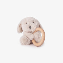 Load image into Gallery viewer, Plush Wooden Ring Rattle - 4 Styles