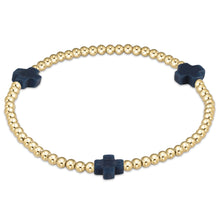 Load image into Gallery viewer, E. Newton Signature Cross Gold Bracelet 3mm - 5 Colors