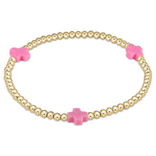 Load image into Gallery viewer, E. Newton Signature Cross Gold Bracelet 3mm - 5 Colors