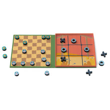 Load image into Gallery viewer, Magnetic 2-in-1 Game Checkers & Tic-Tac-Toe