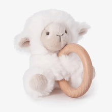 Load image into Gallery viewer, Plush Wooden Ring Rattle - 4 Styles
