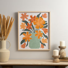 Load image into Gallery viewer, Orange Canvas Floral Wall Art - 2 Sizes
