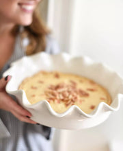 Load image into Gallery viewer, White 9" Ruffle Pie Dish

