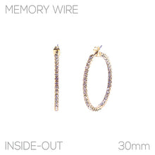 Load image into Gallery viewer, Rhinestone 1.2&quot; Hoop Earring - Gold/Silver
