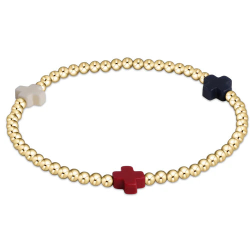 E. Newton Signature Cross Firecracker Bracelet - 2mm/3mm