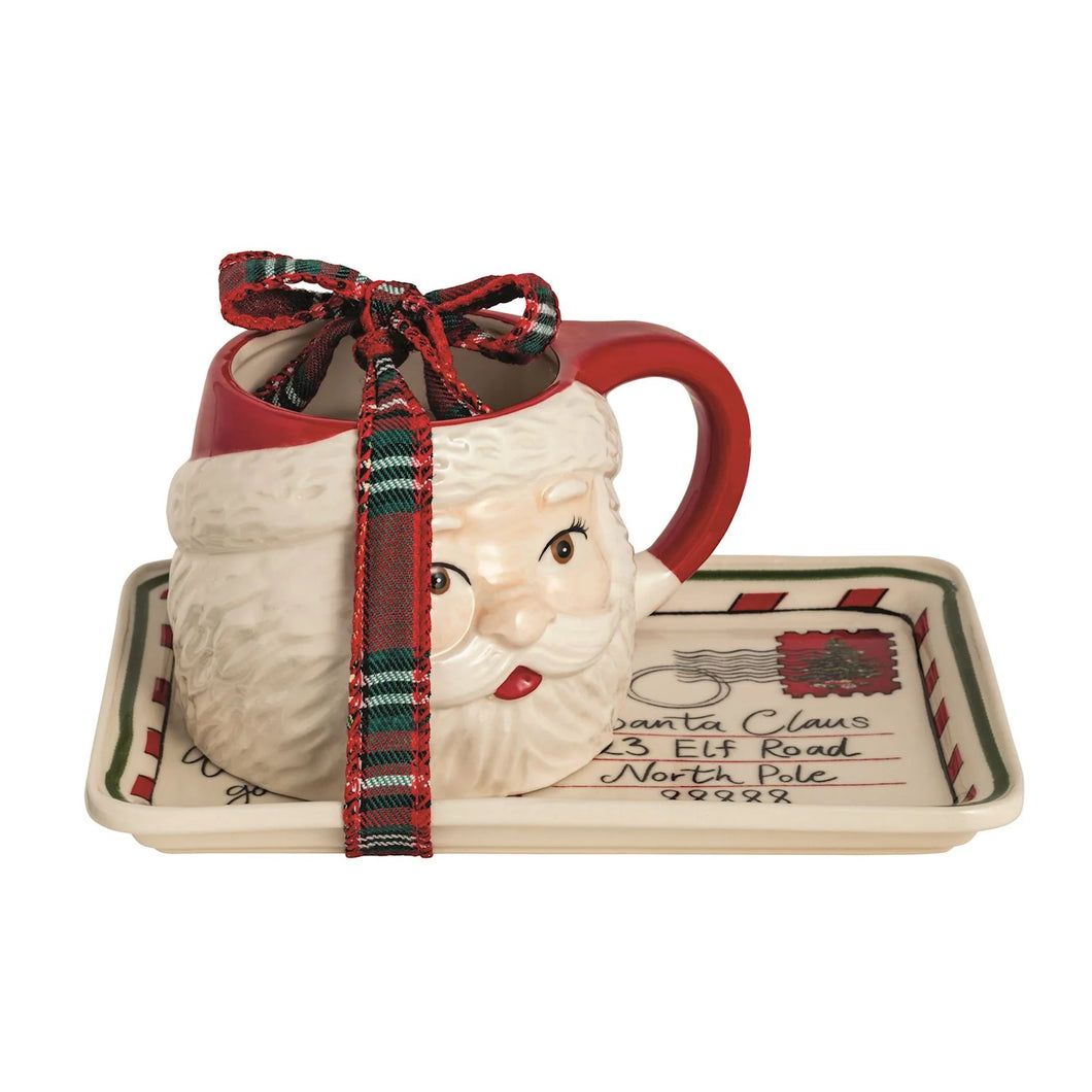 Santa Mug And Tray Set