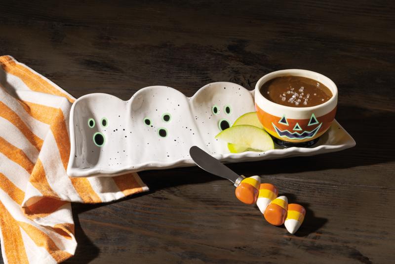 Glow Ghost Tidbit And Tray Set
