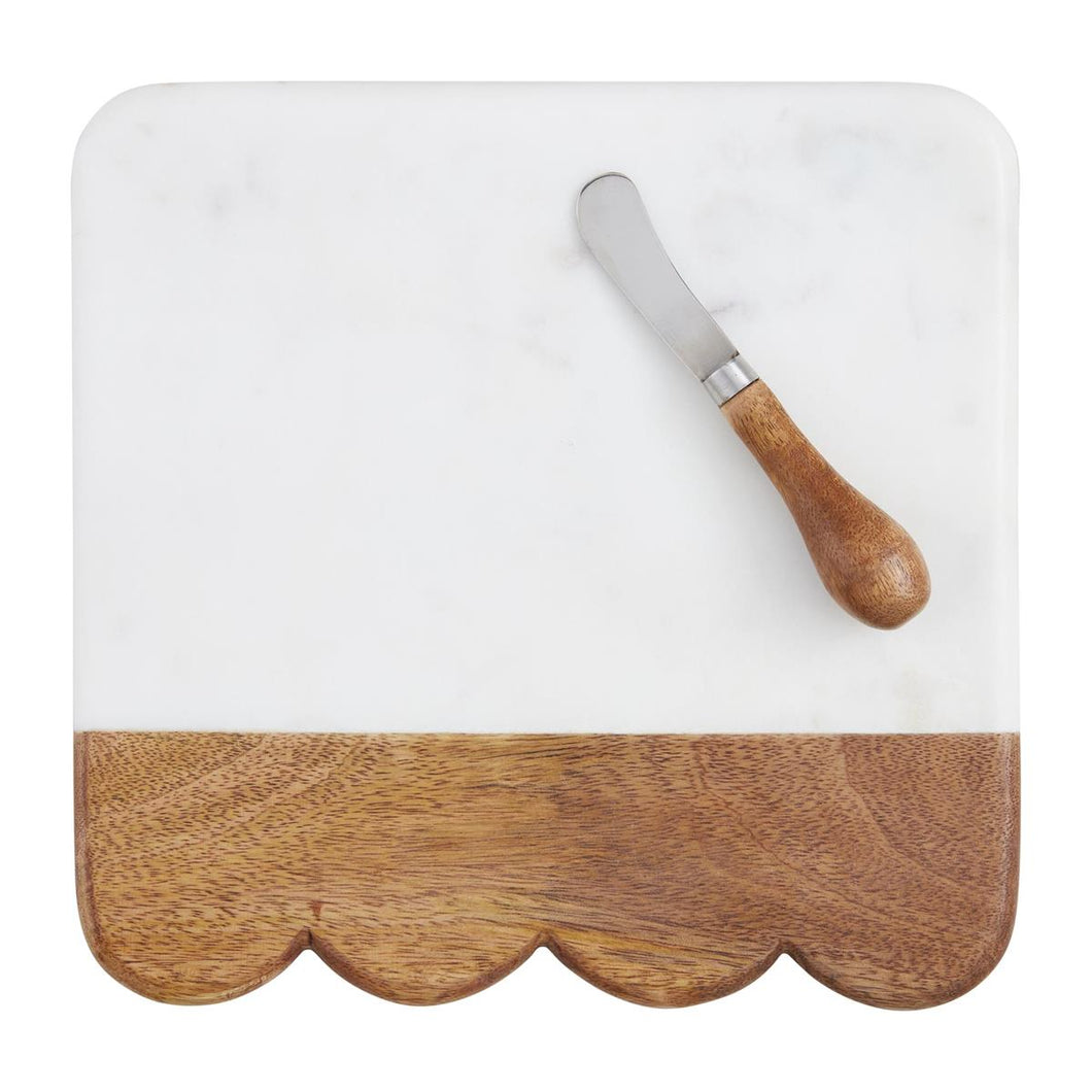 Marble Scallop Board With Spreader