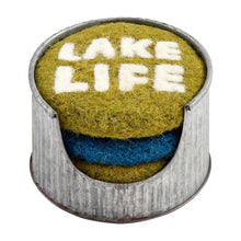Load image into Gallery viewer, Lake Themed Felted Coaster Set
