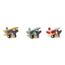 Load image into Gallery viewer, Wooden Vintage Biplane Pullback Toy
