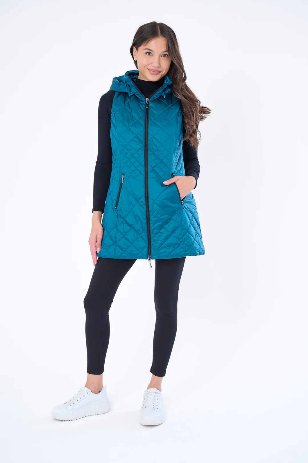 Long Quilted Vest - 2 Colors