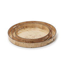Load image into Gallery viewer, Burled Wood Pattern Round Tray - 3 Sizes

