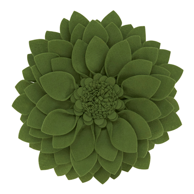 Green Felt Flower Pillow