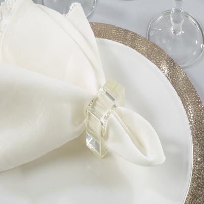 Crystal Glass Napkin Rings - Set of 4