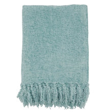 Load image into Gallery viewer, Aqua Chenille Throw
