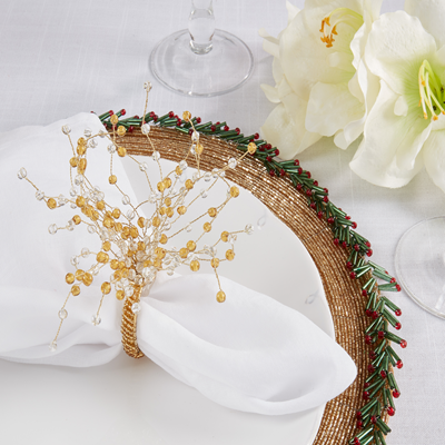 Beaded Napkin Ring - Set of 4