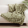Bubble Faux Fur Sage Throw