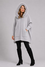 Load image into Gallery viewer, Zip Up Sweater With Fur Hood - 3 Colors
