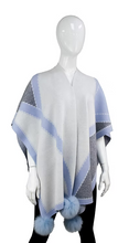 Load image into Gallery viewer, Poncho With Fur Pom Poms

