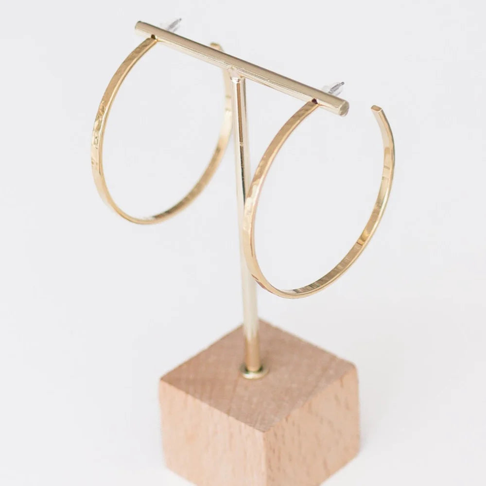 Hammered Gold Hoops 2
