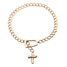 Load image into Gallery viewer, Gold Chunky Chain With Cross Adjustable
