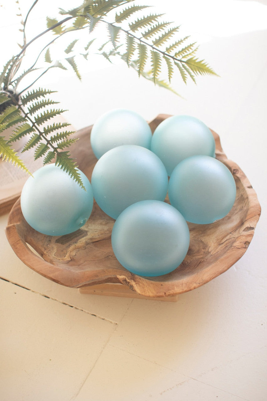 Frosted Recycled Glass Ball - Set of 6