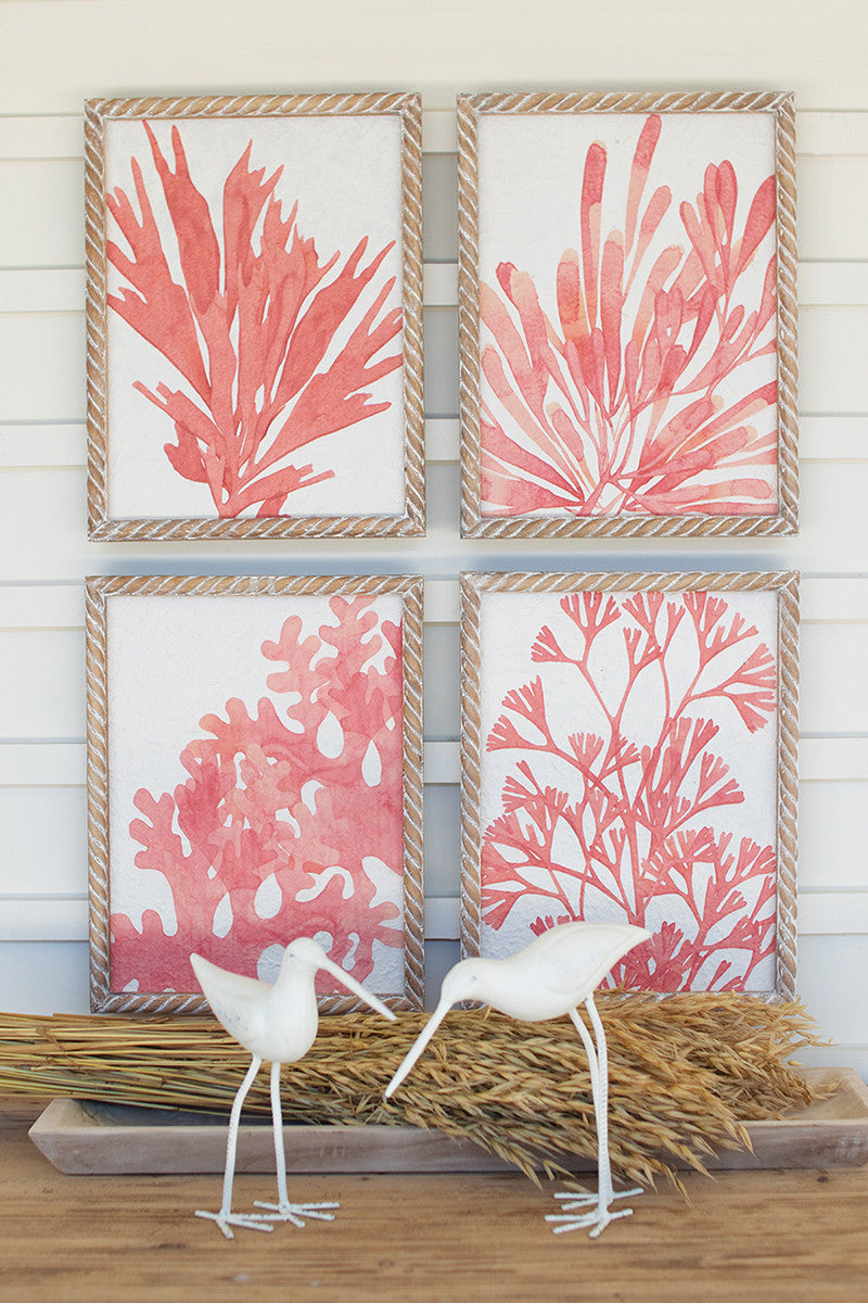 Coral Print In Wooden Frame