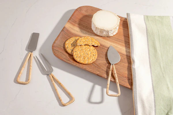 Cane Wrapped Cheese Tools - Set of Three