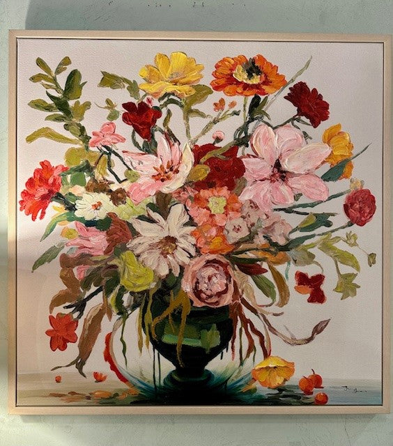 Bouquet of Flowers Hand Painted On Canvas (Pick up only)