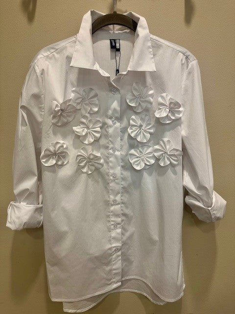 Flower White Blouse