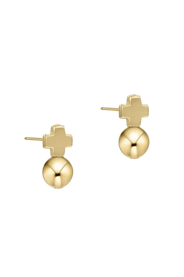 E. Newton Signature Cross Gold Stud - Classic Gold