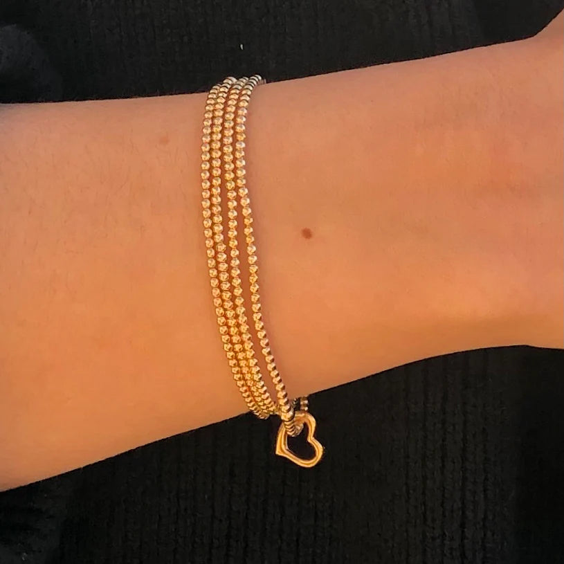 E. Newton Classic Gold 2.5MM Love Charm Bracelet