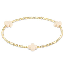 Load image into Gallery viewer, E. Newton Signature Cross Gold Bracelet 3mm - 3 Colors
