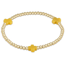 Load image into Gallery viewer, E. Newton Signature Cross Gold Bracelet 3mm - 5 Colors
