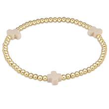 Load image into Gallery viewer, E. Newton Signature Cross Gold Bracelet 3mm - 5 Colors
