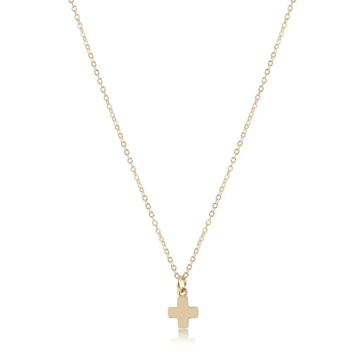 E. Newton Signature Cross Small Gold Charm Necklace