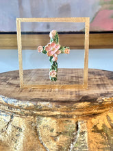 Load image into Gallery viewer, Flower Cross on Acrylic Block
