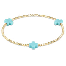 Load image into Gallery viewer, E. Newton Signature Cross Gold Bracelet 3mm - 2 Colors
