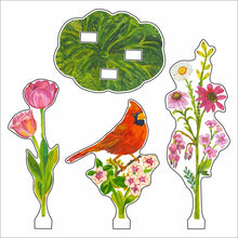 Load image into Gallery viewer, Mini Cardinal and Flower Set
