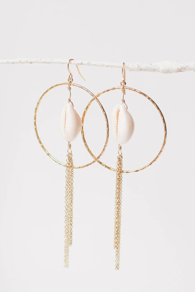 Cowrie Shell and Hoop Earrings
