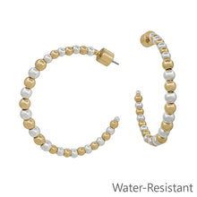 Load image into Gallery viewer, Graduated Beaded Hoop Earring - 2 Colors
