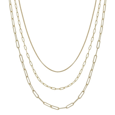 Gold Triple Layered Necklace