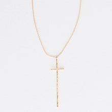Load image into Gallery viewer, Hammered Thin Cross Necklace - Gold/Silver

