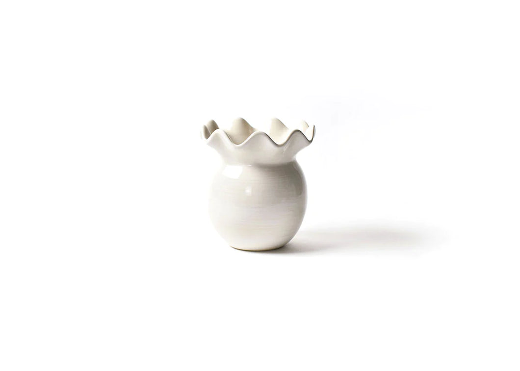 White Ruffle Vase By Coton Colors
