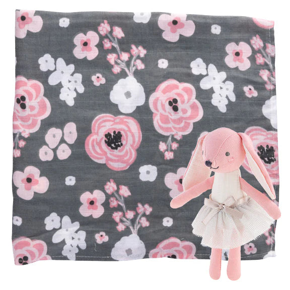 Muslin Blanket And Stuffed Animal Set - 2 Styles