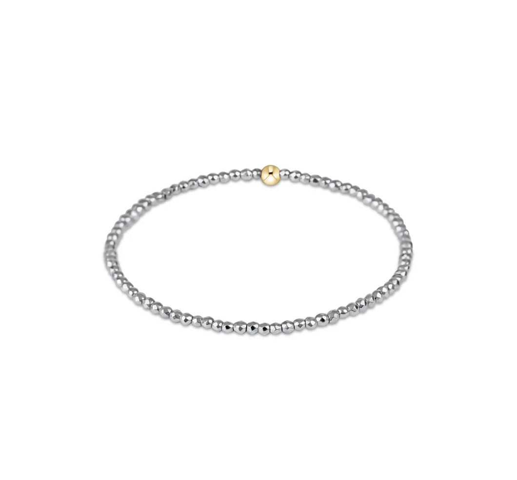 E. Newton Silver Faceted Hematite 2MM Bead Bracelet