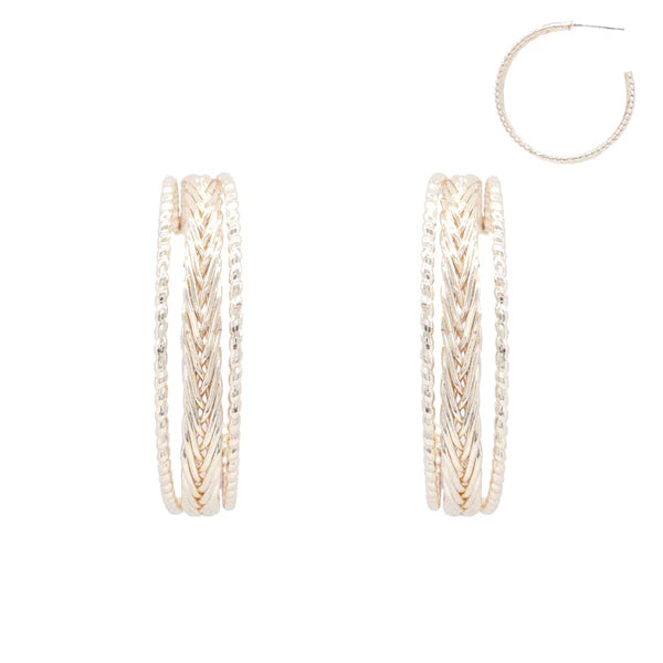 Twisted Textured Hoop